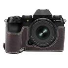 For FUJIFILM X-S20 Buffalo Texture PU Leather Camera Half Case Base(Dark Coffee) - 1