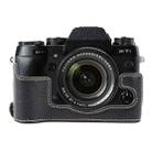 For FUJIFILM X-T1 Buffalo Texture PU Leather Camera Half Case Base(Black) - 1