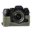 For FUJIFILM X-T1 Buffalo Texture PU Leather Camera Half Case Base(Green) - 1