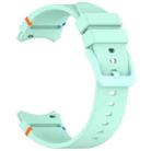 For Samsung Galaxy Watch 7 40 / 44mm Official Solid Color Stitched Silicone Watch Band(Teal) - 3