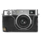 For FUJIFILM X100VI Glossy PU Leather Camera Half Case Base(Black) - 1