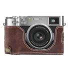 For FUJIFILM X100VI Glossy PU Leather Camera Half Case Base(Coffee) - 1