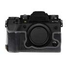 For FUJIFILM X-T5 Glossy PU Leather Camera Half Case Base(Black) - 1