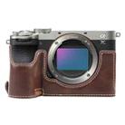 For Sony ILCE-7CM2 / Alpha 7C II Glossy PU Leather Camera Half Case Base(Coffee) - 1