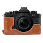 For Nikon ZFC Glossy PU Leather Camera Half Case Base(Brown) - 1