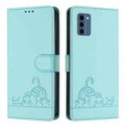 For Nokia C300 Cat Rat Embossed RFID Leather Phone Case with Lanyard(Mint Green) - 2