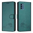 For Nokia C300 Cat Rat Embossed RFID Leather Phone Case with Lanyard(Peacock Green) - 2