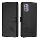 For Nokia G42 / G310 Cat Rat Embossed RFID Leather Phone Case with Lanyard(Black) - 2