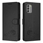 For Nokia G400 Cat Rat Embossed RFID Leather Phone Case with Lanyard(Black) - 2