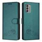 For Nokia G400 Cat Rat Embossed RFID Leather Phone Case with Lanyard(Peacock Green) - 2