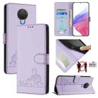 For Nokia G20 / G10 Cat Rat Embossed RFID Leather Phone Case with Lanyard(Purple) - 1