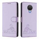 For Nokia G20 / G10 Cat Rat Embossed RFID Leather Phone Case with Lanyard(Purple) - 2