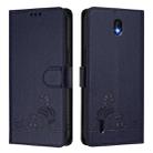For Nokia C01 Plus / C1 2nd Edition Cat Rat Embossed RFID Leather Phone Case with Lanyard(Blue) - 2