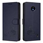 For Nokia C10 / C20 Cat Rat Embossed RFID Leather Phone Case with Lanyard(Blue) - 2