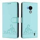 For Nokia C30 Cat Rat Embossed RFID Leather Phone Case with Lanyard(Mint Green) - 2