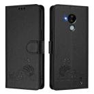 For Nokia C30 Cat Rat Embossed RFID Leather Phone Case with Lanyard(Black) - 2