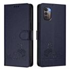 For Nokia G21 / G11 Cat Rat Embossed RFID Leather Phone Case with Lanyard(Blue) - 2