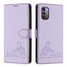 For Nokia G21 / G11 Cat Rat Embossed RFID Leather Phone Case with Lanyard(Purple) - 2
