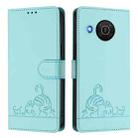 For Nokia X20 / X10 Cat Rat Embossed RFID Leather Phone Case with Lanyard(Mint Green) - 2