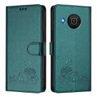 For Nokia X20 / X10 Cat Rat Embossed RFID Leather Phone Case with Lanyard(Peacock Green) - 2