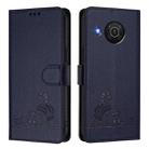 For Nokia X20 / X10 Cat Rat Embossed RFID Leather Phone Case with Lanyard(Blue) - 2