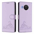 For Nokia X20 / X10 Cat Rat Embossed RFID Leather Phone Case with Lanyard(Purple) - 2