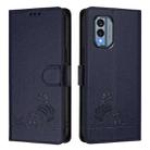 For Nokia X30 5G Cat Rat Embossed RFID Leather Phone Case with Lanyard(Blue) - 2