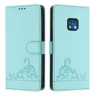 For Nokia XR20 Cat Rat Embossed RFID Leather Phone Case with Lanyard(Mint Green) - 2