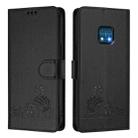 For Nokia XR20 Cat Rat Embossed RFID Leather Phone Case with Lanyard(Black) - 2
