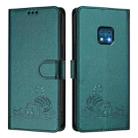 For Nokia XR20 Cat Rat Embossed RFID Leather Phone Case with Lanyard(Peacock Green) - 2