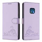 For Nokia XR20 Cat Rat Embossed RFID Leather Phone Case with Lanyard(Purple) - 2