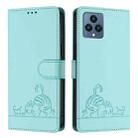 For T-Mobile REVVL 6 / 6x 5G Cat Rat Embossed RFID Leather Phone Case with Lanyard(Mint Green) - 2