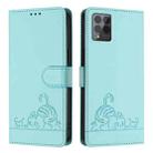 For T-Mobile REVVL 6 Pro / 6x Pro Cat Rat Embossed RFID Leather Phone Case with Lanyard(Mint Green) - 2