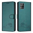 For T-Mobile REVVL 6 Pro / 6x Pro Cat Rat Embossed RFID Leather Phone Case with Lanyard(Peacock Green) - 2