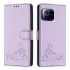 For T-Mobile REVVL 7 Pro 5G Cat Rat Embossed RFID Leather Phone Case with Lanyard(Purple) - 2