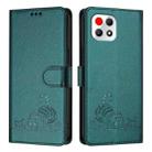 For T-Mobile REVVL 7 5G Cat Rat Embossed RFID Leather Phone Case with Lanyard(Peacock Green) - 2