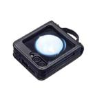 For Samsung Galaxy Z Flip7 V-shaped Crossbody Lanyard Leather Phone Case(Black) - 3