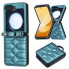 For Samsung Galaxy Z Flip7 V-shaped Crossbody Lanyard Leather Phone Case(Green) - 2