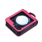 For Samsung Galaxy Z Flip7 V-shaped Crossbody Lanyard Leather Phone Case(Rose Red) - 3
