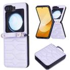 For Samsung Galaxy Z Flip7 V-shaped Crossbody Lanyard Leather Phone Case(Purple) - 2