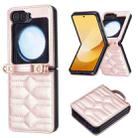 For Samsung Galaxy Z Flip7 V-shaped Crossbody Lanyard Leather Phone Case(Rose Gold) - 2