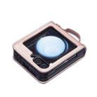 For Samsung Galaxy Z Flip7 V-shaped Crossbody Lanyard Leather Phone Case(Rose Gold) - 3