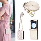 For Samsung Galaxy Z Flip5 Wave-shaped Crossbody Lanyard Leather Phone Case(Beige) - 1