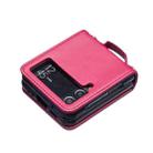 For Samsung Galaxy Z Flip4 Wave-shaped Crossbody Lanyard Leather Phone Case(Rose Red) - 3