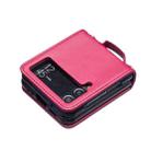 For Samsung Galaxy Z Flip3 Wave-shaped Crossbody Lanyard Leather Phone Case(Rose Red) - 3