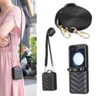 For Samsung Galaxy Z Flip7 Wave-shaped Crossbody Lanyard Leather Phone Case(Black) - 1