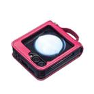 For Samsung Galaxy Z Flip7 Wave-shaped Crossbody Lanyard Leather Phone Case(Rose Red) - 3