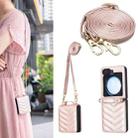 For Samsung Galaxy Z Flip7 Wave-shaped Crossbody Lanyard Leather Phone Case(Rose Gold) - 1