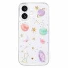 For iPhone 16 Plus Cosmic Star Glitter Epoxy TPU Phone Case(Transparent Purple) - 1