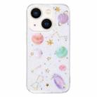 For iPhone 15 Cosmic Star Glitter Epoxy TPU Phone Case(Transparent Purple) - 1